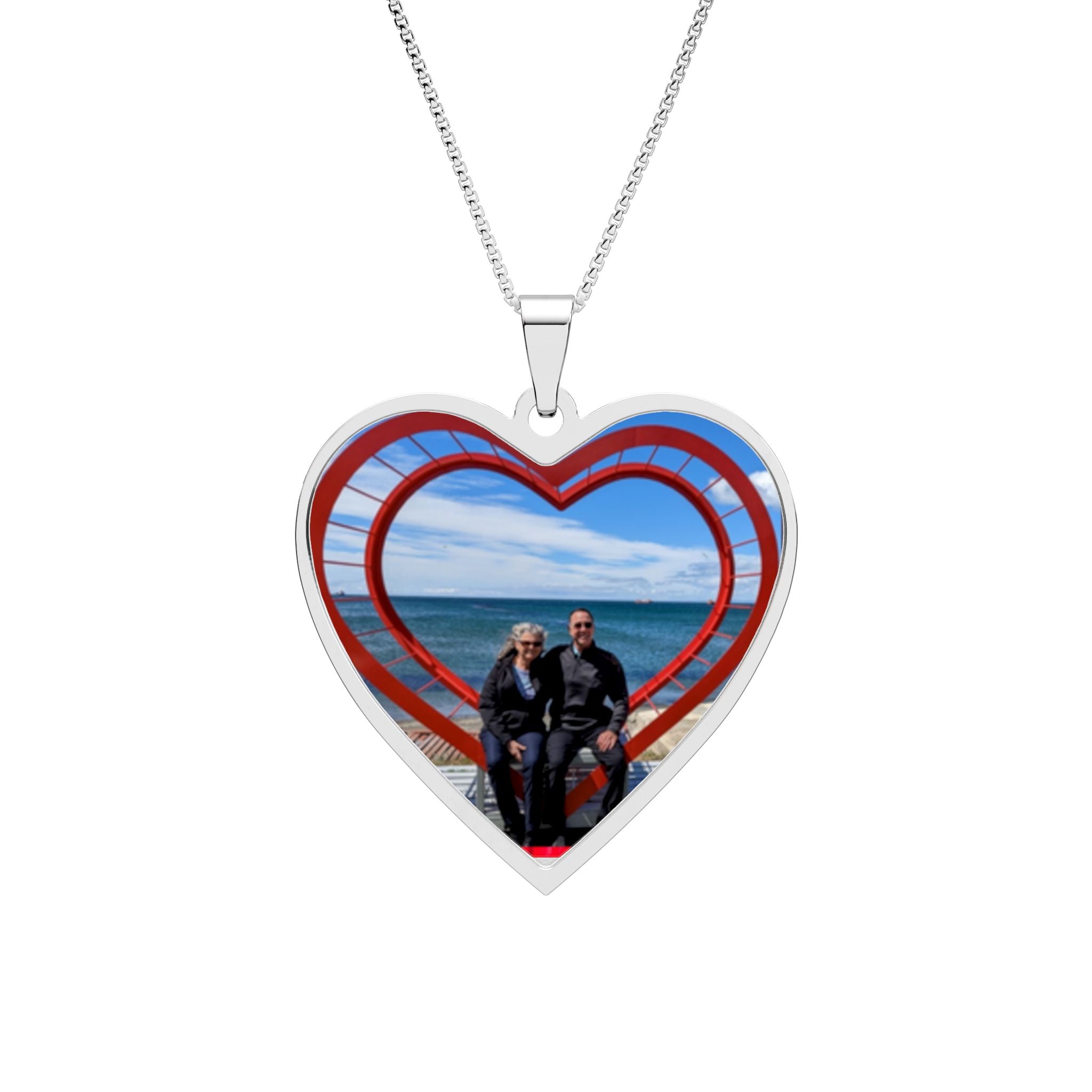 Magellan's Heart, The Custom Heart Keepsake--Personalized Heart Photo Necklace, Romantic Gift for Her